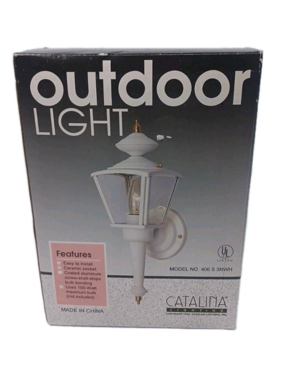 Catalina Outdoor Lighting  Porch Light Coach Lamp Lantern White Model 406 S 3nWH
